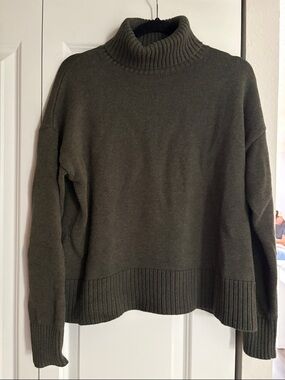 Olive Green Turtleneck Sweater